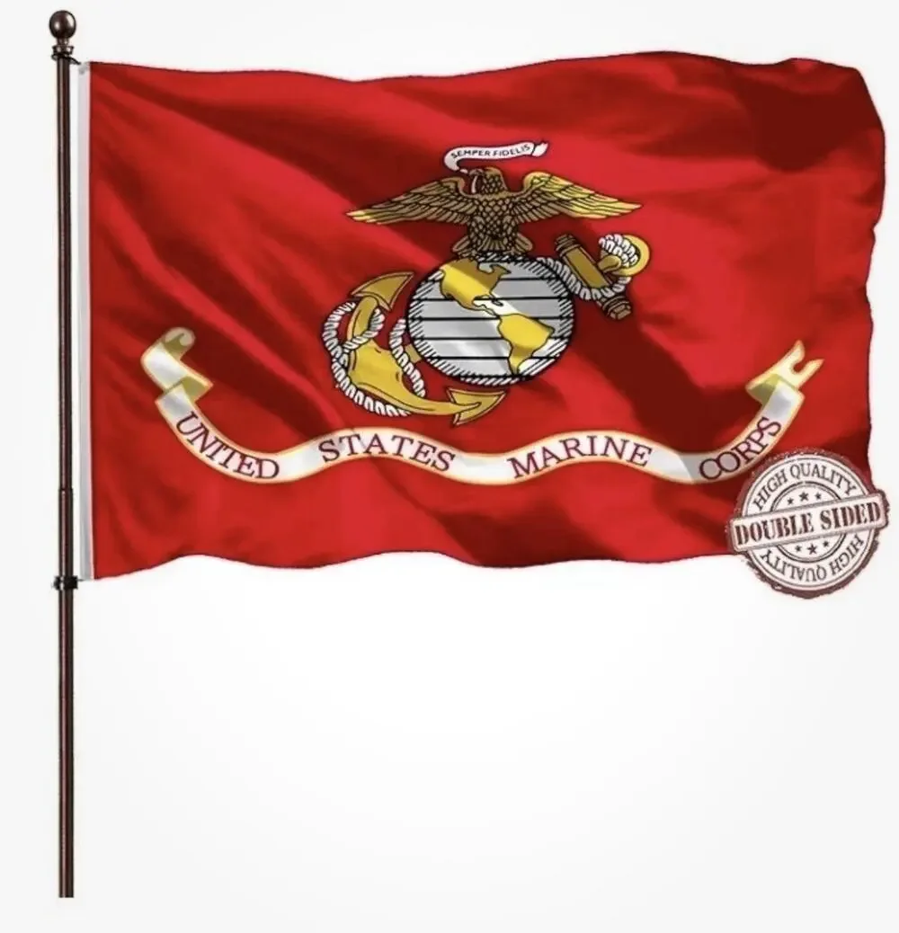 U.S. Marine Corp 3 x 5 Outdoor Flag Red Double Sided Polyester
